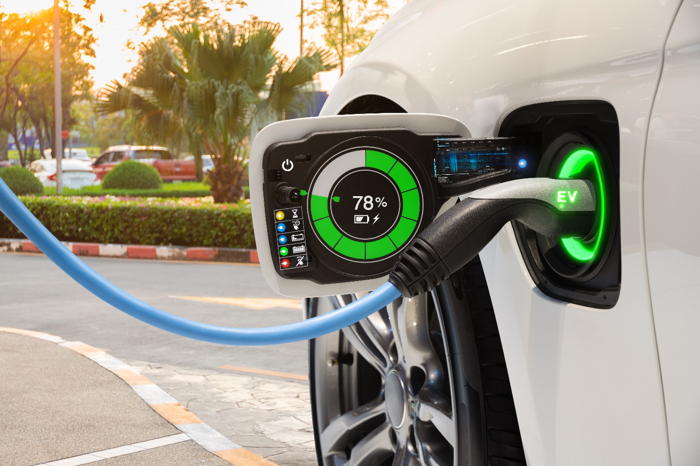 electric vehicle charging on street parking with graphical user interface