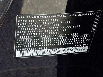 2022 Volkswagen Tiguan 2.0T SE