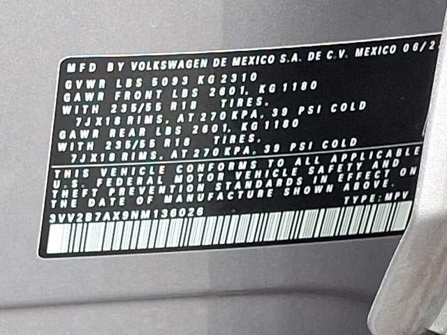 2022 Volkswagen Tiguan 2.0T SE