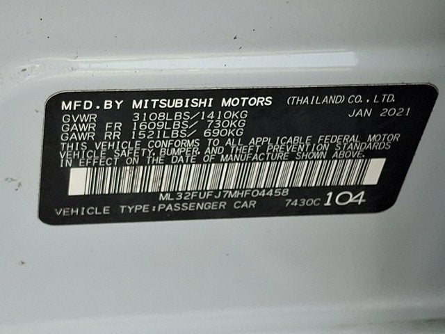 2021 Mitsubishi Mirage G4 Carbonite Edition