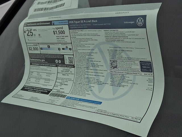 2026 Volkswagen Tiguan SE R-Line Black