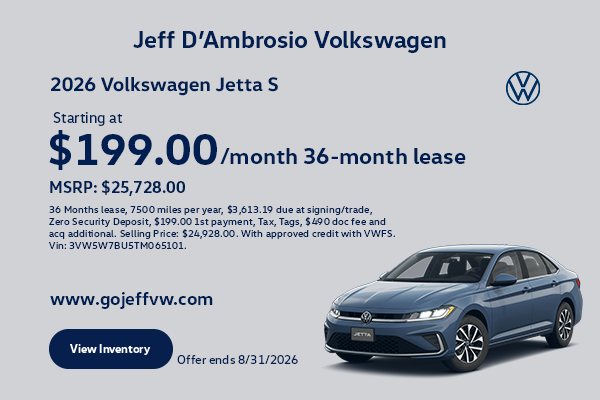26 Jetta S Lease