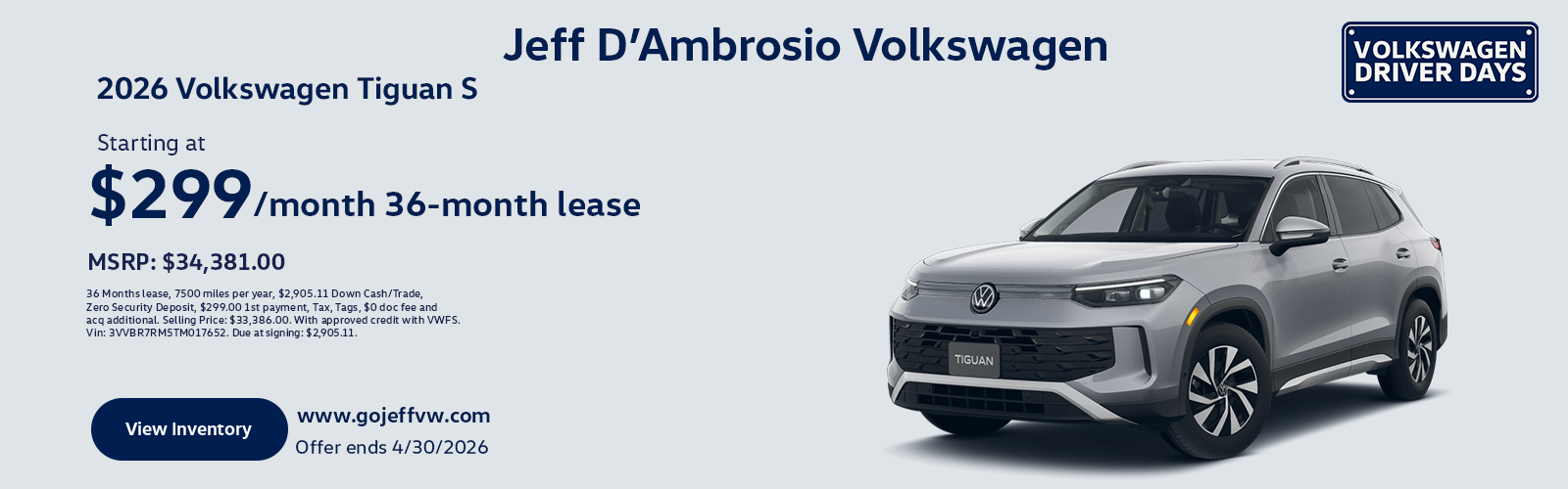 26 Tiguan Lease
