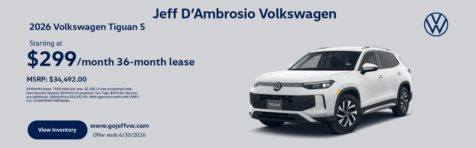 26 Tiguan Lease