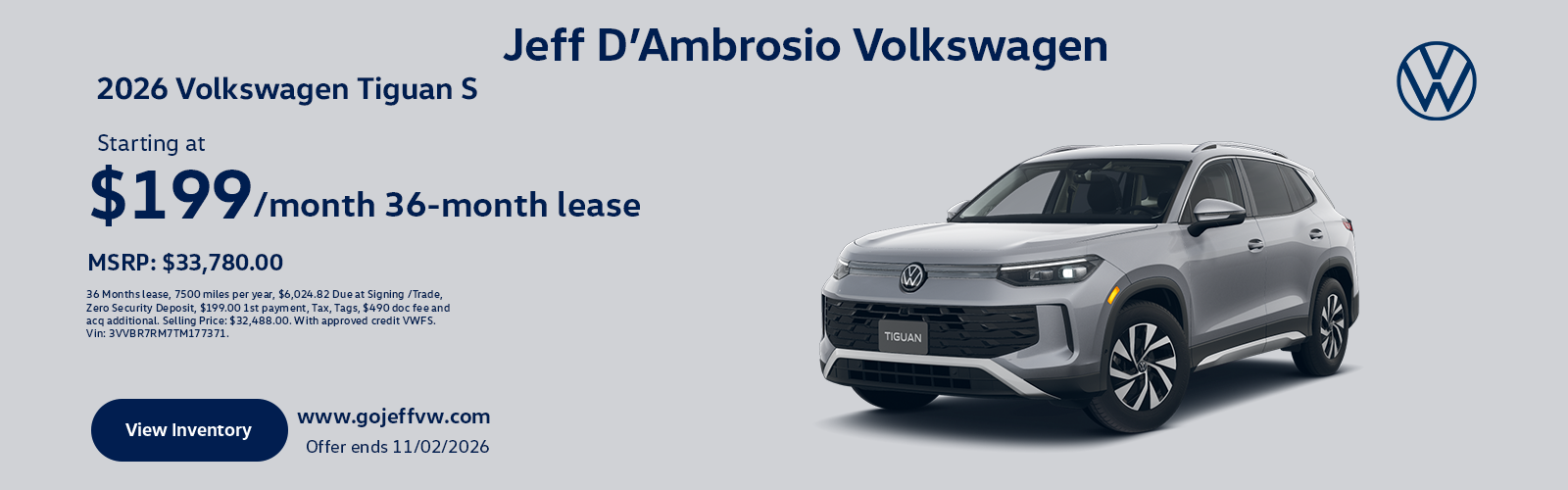 Tiguan S Lease