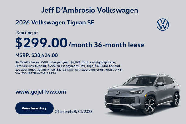 26 Tiguan SE Lease
